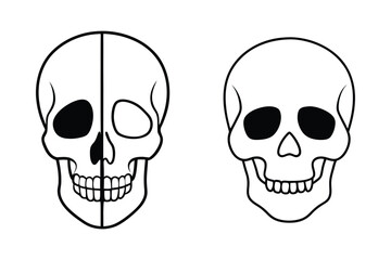 Set of Skull Line art 