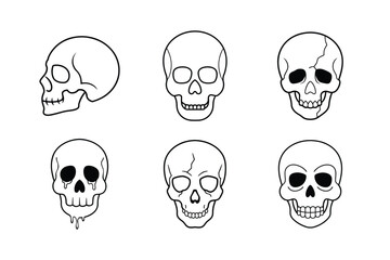 Set of Skull Line art 