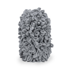 dark gray yarn skeins on a pure white background