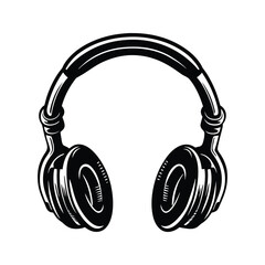 Fashion headphone modern style icon silhouette vector with white background