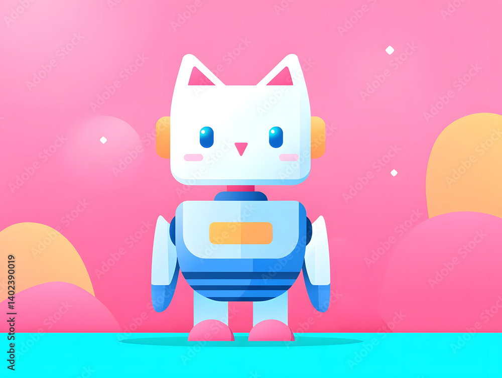 Poster ai artificial intelligence robot chat questions technology internet background