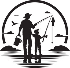 father and son fishing