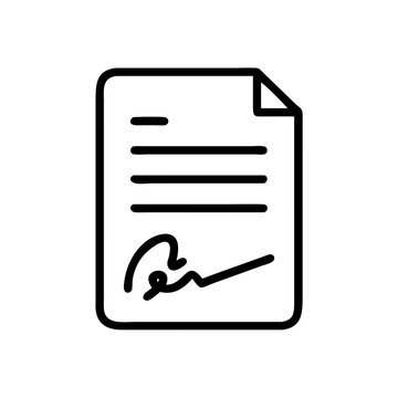 &Iacute;cono de documento firmado vectorial aislado en formato PNG o SVG transparente.