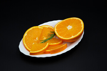 fresh orange fruits with leaves 