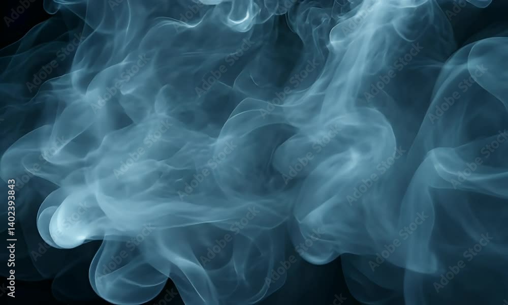 Sticker ethereal swirling smoke clouds in a dark abstract background creating a dreamy and mysterious atmosp