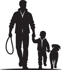 silhouette of a father and his son