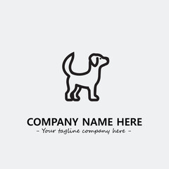 Dog illustration black and white for logo company vector image
