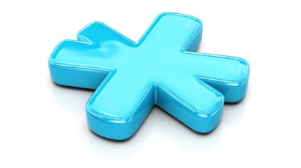 Obraz premium Light Blue Star Symbol on White Background