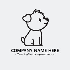 Dog illustration black and white for logo company vector image
