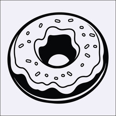 Silhouette of Donut, Tasty Treat