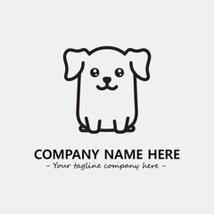 Dog illustration black and white for logo company vector image
