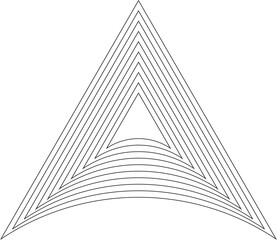 Triangle with dynamic line for banner, print, template