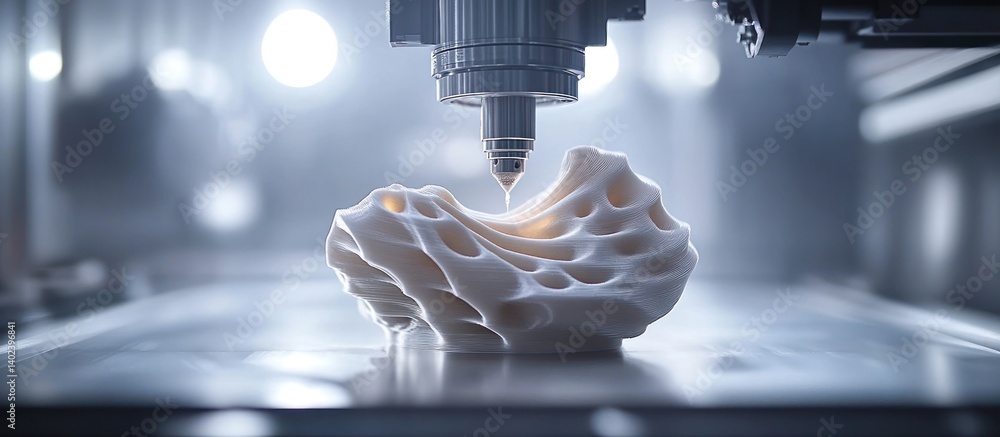 Poster 3d printing abstract object