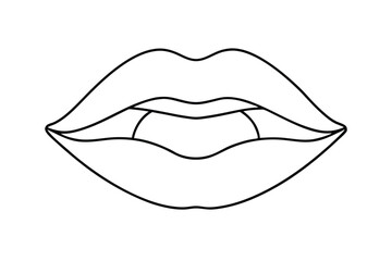 a pair of lips in a single continuous line      