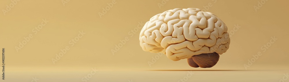 Poster artistic exploration of neurogenesis in digital brain development,a stylized brain floating against 