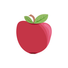 Red apple isolated on white. Vector illustration. Food, fruit, health, healthy food, organic.