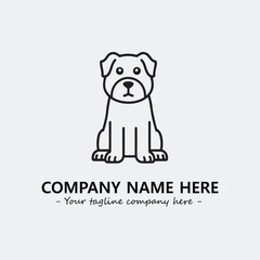 Dog illustration black and white for logo company vector image
