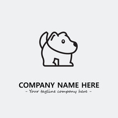 Dog illustration black and white for logo company vector image
