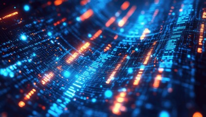 Abstract digital network, glowing circuit board