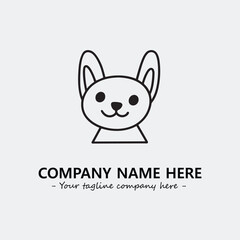 Dog illustration black and white for logo company vector image
