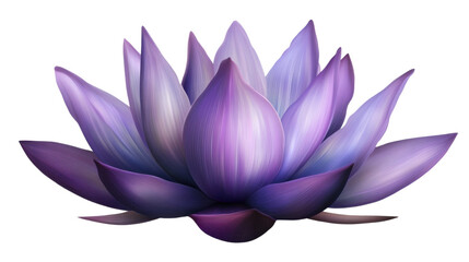 Purple Lotus Blossom: A vibrant purple lotus flower, an emblem of purity and enlightenment, is rendered in exquisite detail. Its delicate petals unfurl gracefully.