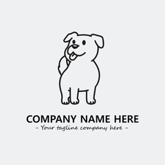 Dog illustration black and white for logo company vector image
