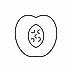 peach fruit icon vector sign