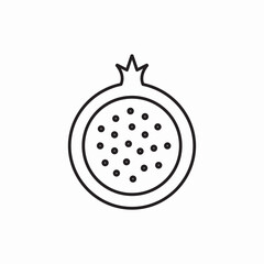 Pomegranate fresh fruit icon vector sign