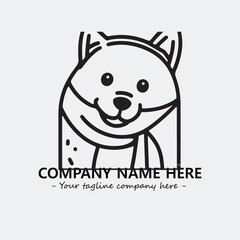 Dog illustration black and white for logo company vector image
