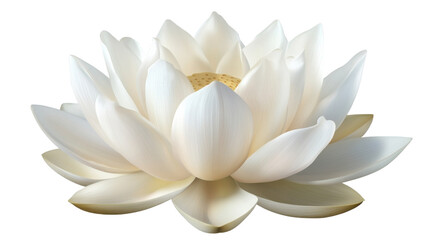White Lotus Flower: A pristine white lotus flower, its petals delicately unfurled, showcases its serene beauty and intricate details. Its soft.