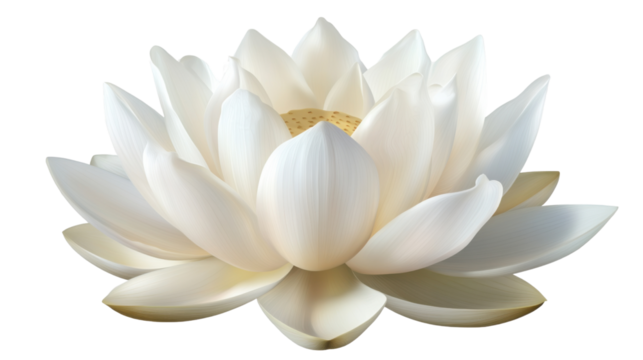 White Lotus Flower: A pristine white lotus flower, its petals delicately unfurled, showcases its serene beauty and intricate details. Its soft.