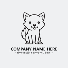 Dog illustration black and white for logo company vector image
