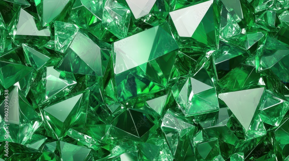 Poster green polygonal pattern abstract geometric background triangular mosaic, perfect for website, mobile