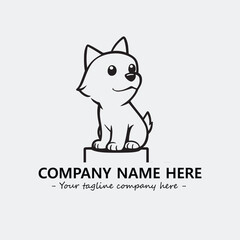 Dog illustration black and white for logo company vector image
