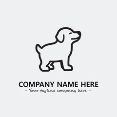 Dog illustration black and white for logo company vector image

