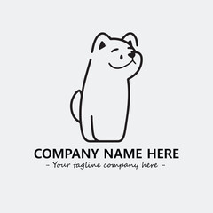 Dog illustration black and white for logo company vector image
