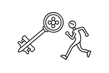 a simple outline of a running person    