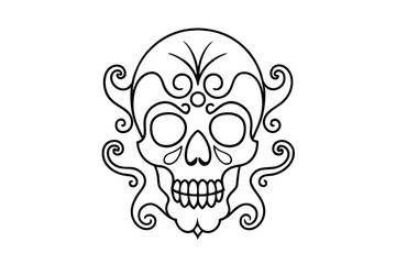 a skull with ornamental details        