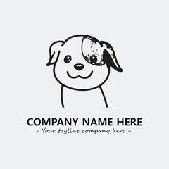 Dog illustration black and white for logo company vector image
