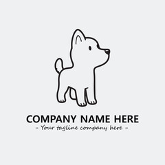 Dog illustration black and white for logo company vector image
