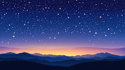 Fototapeta premium A blue and purple sky with a lot of stars illustration