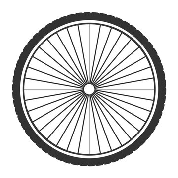 Bicycle wheel icon symbol Bike rubber mountain tyre, vector illustration