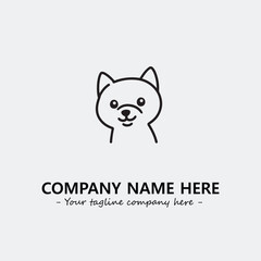 Dog illustration black and white for logo company vector image
