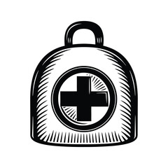 Fototapeta premium Medical alarm healthcare emergency icon silhouette vector with white background