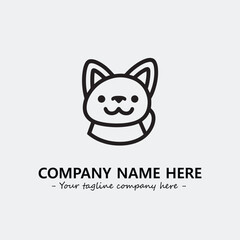 Dog illustration black and white for logo company vector image
