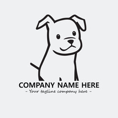 Dog illustration black and white for logo company vector image
