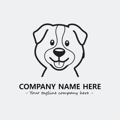 Dog illustration black and white for logo company vector image
