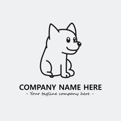 Dog illustration black and white for logo company vector image
