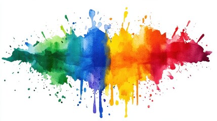 Fototapeta premium Abstract watercolor rainbow splashes background illustration