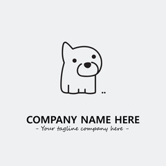 Dog illustration black and white for logo company vector image
